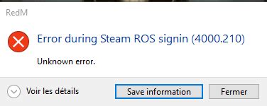 Error During Steam ROS signin (4000.210) .
